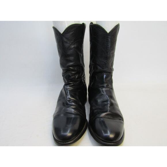 Justin Mens Size 8.5 D Black Leather Cowboy Western Boots main image 7